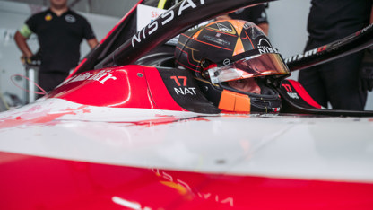 Formula E racer in car