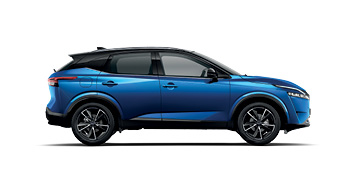 Sideview of blue Nissan Qashqai